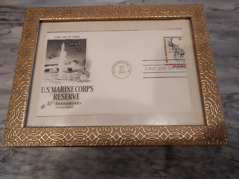 US Marine Corps Reserve First Day Of Issue With Frame 1966 50th Anniversary SEE